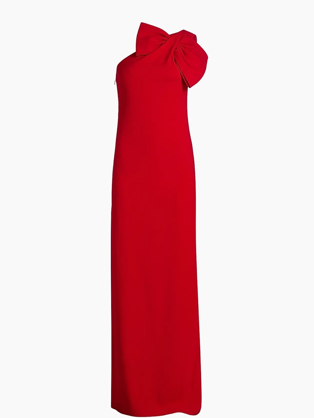 Sachin & Babi Cosette Bow One Shoulder Crepe Evening Gown Cardinal Red